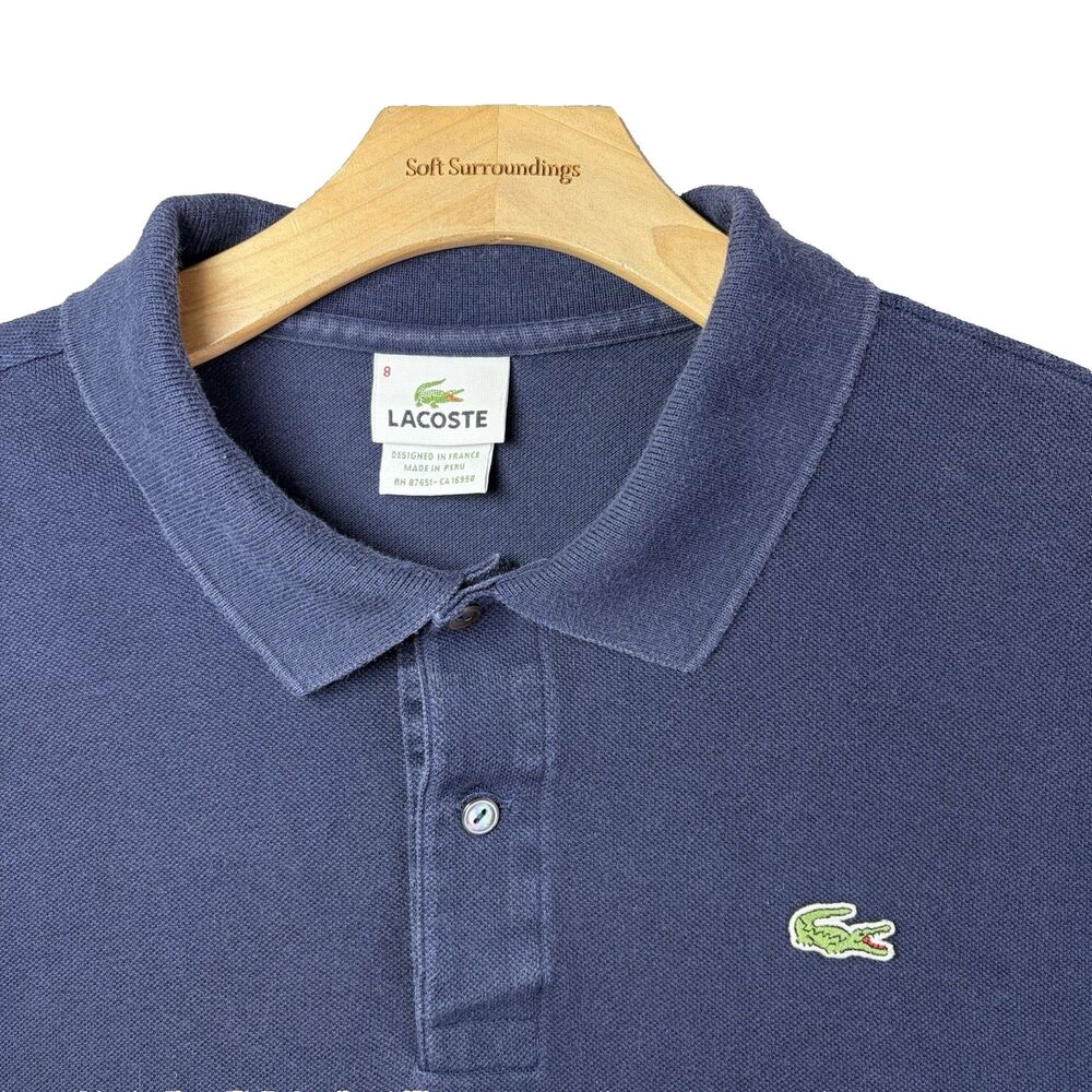 Lacoste Polo Shirt Mens 3XL (8) Navy Blue Short Sleeve Preppy Golf Designer Logo